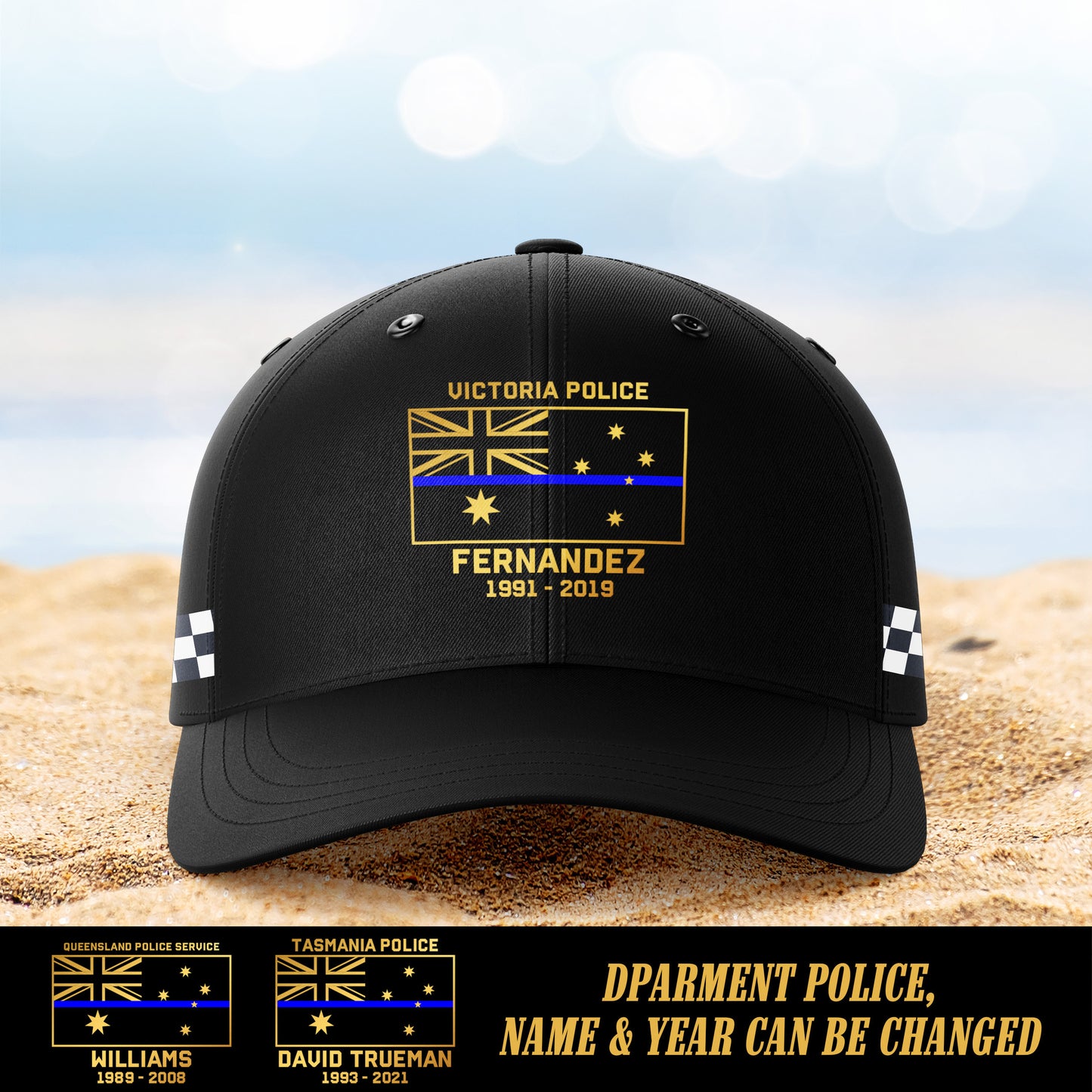 Blue Line Australia customize cap 3d printed 042