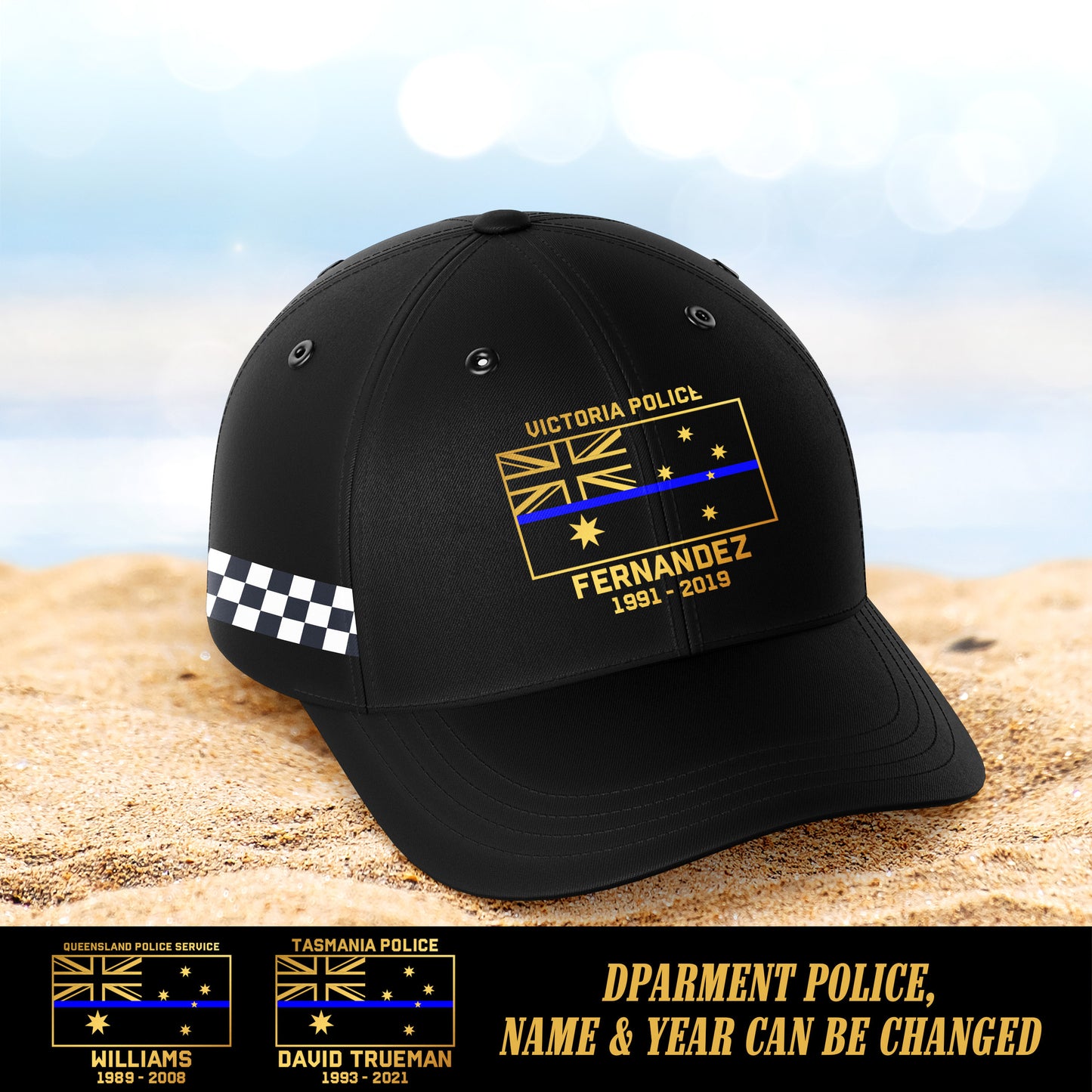 Blue Line Australia customize cap 3d printed 042