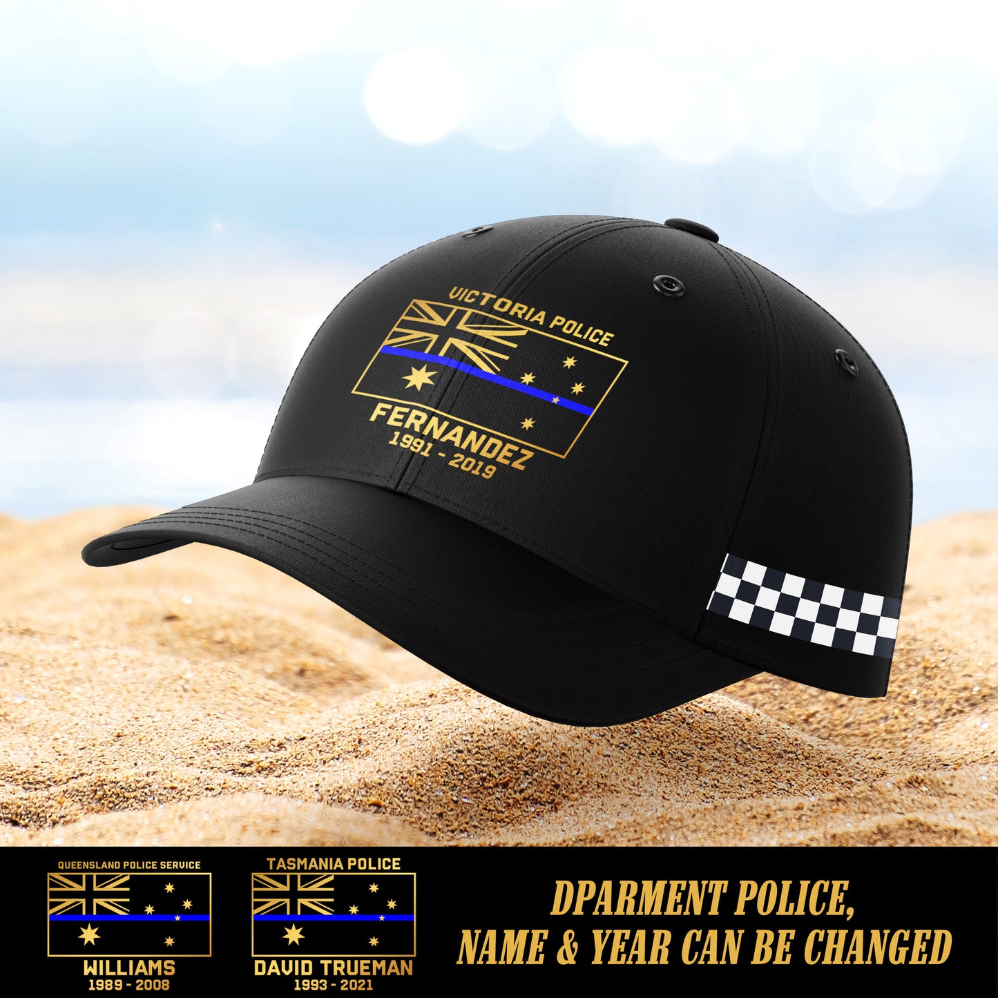 Blue Line Australia customize cap 3d printed 042