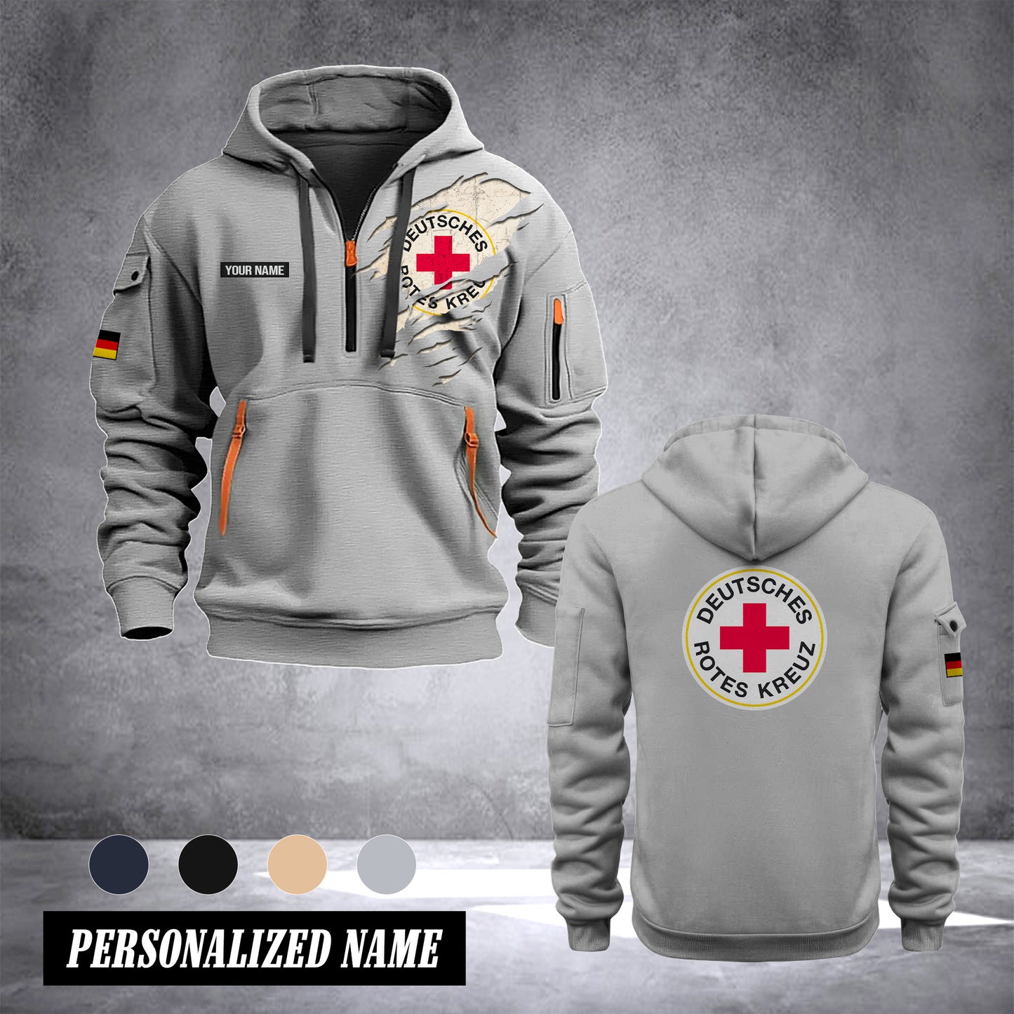Deutsches Rotes Kreuz customize Hoodie Half Zipper NLG