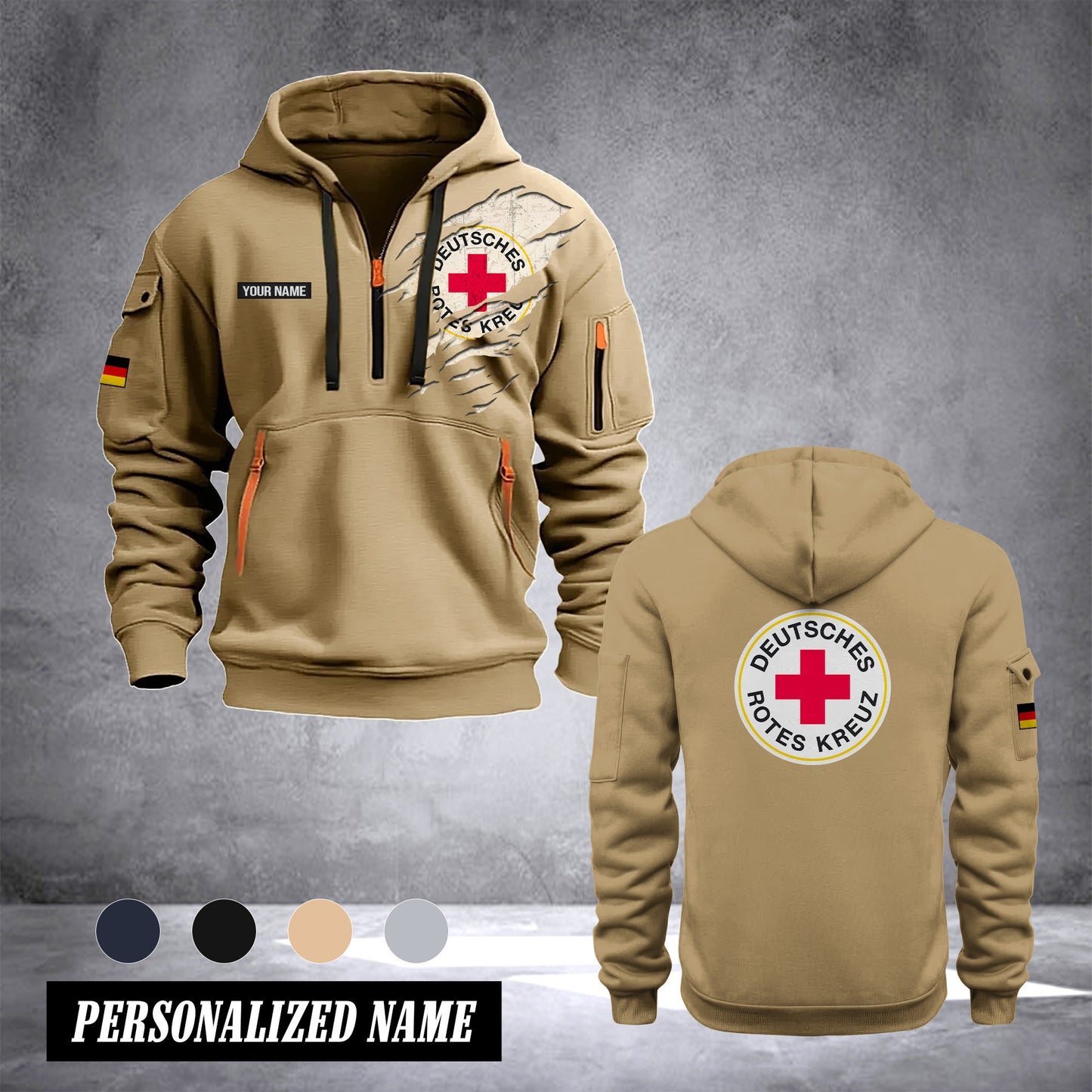 Deutsches Rotes Kreuz customize Hoodie Half Zipper NLG