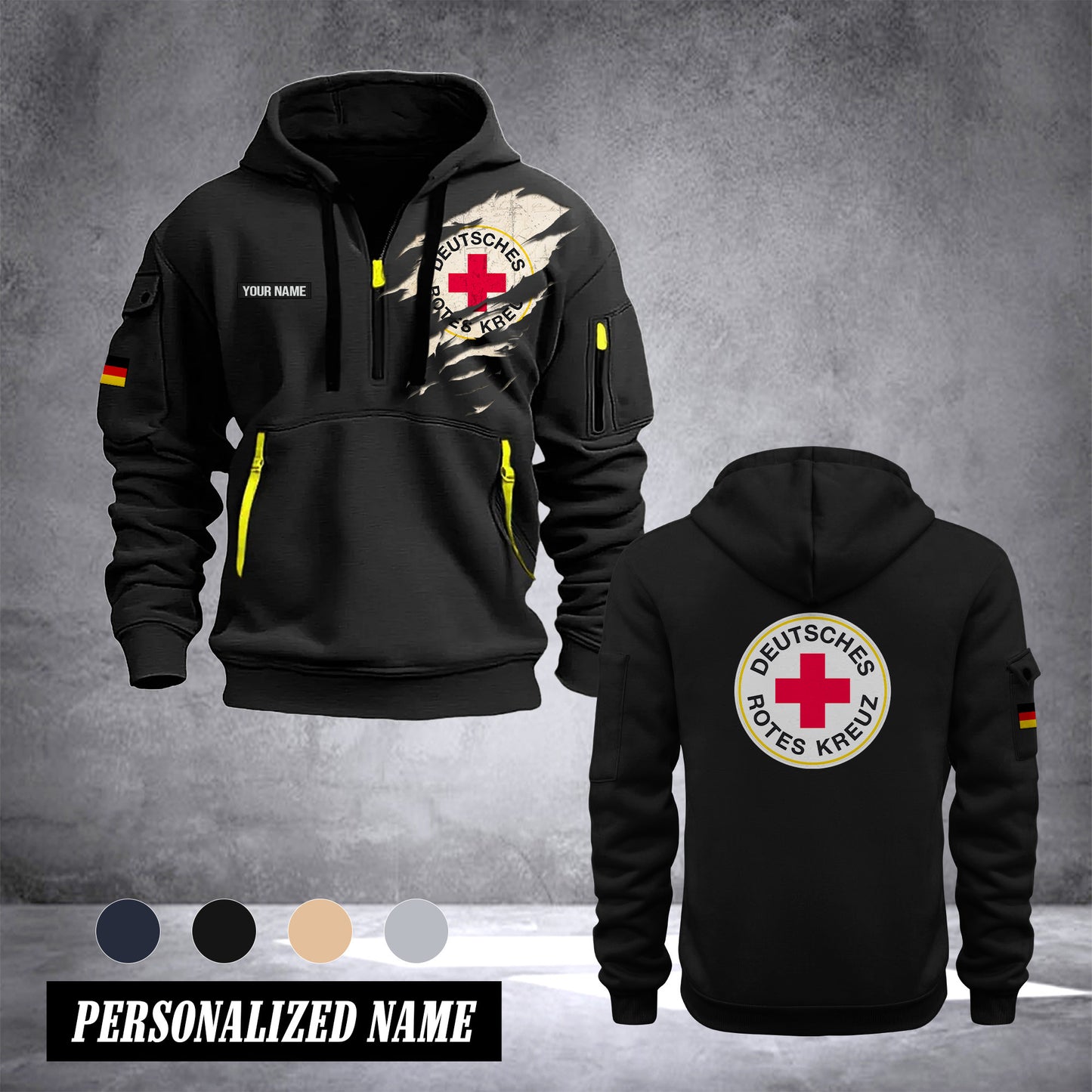 Deutsches Rotes Kreuz customize Hoodie Half Zipper NLG