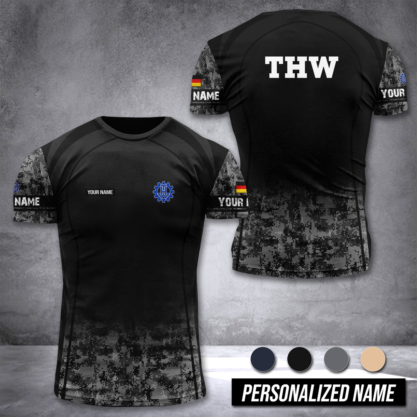 THW Germany customize T-shirt digital camo