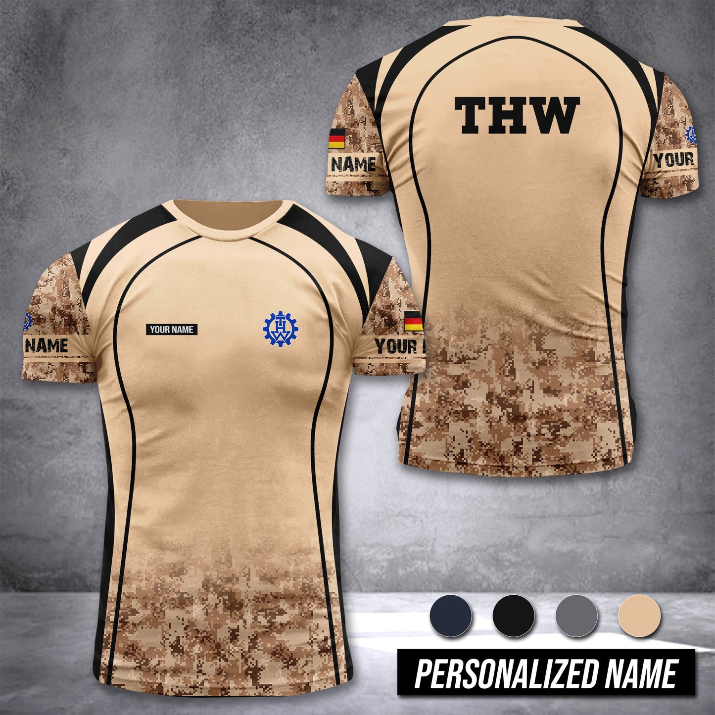 THW Germany customize T-shirt digital camo