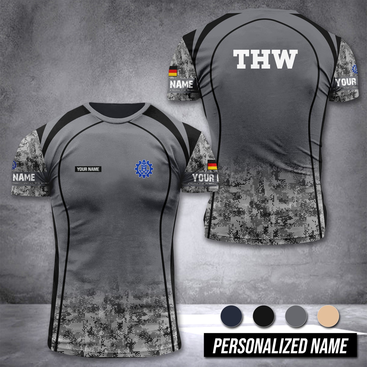 THW Germany customize T-shirt digital camo