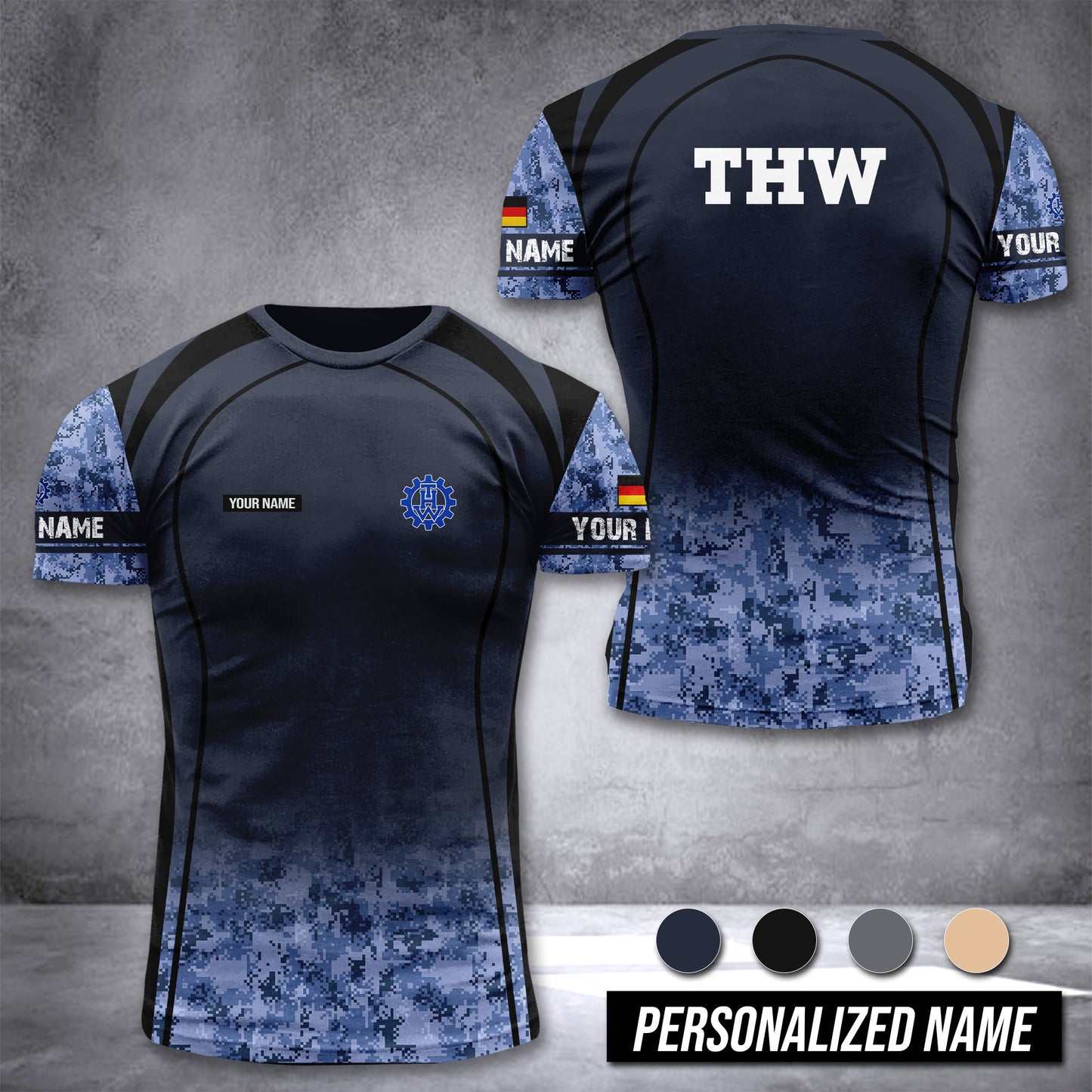 THW Germany customize T-shirt digital camo