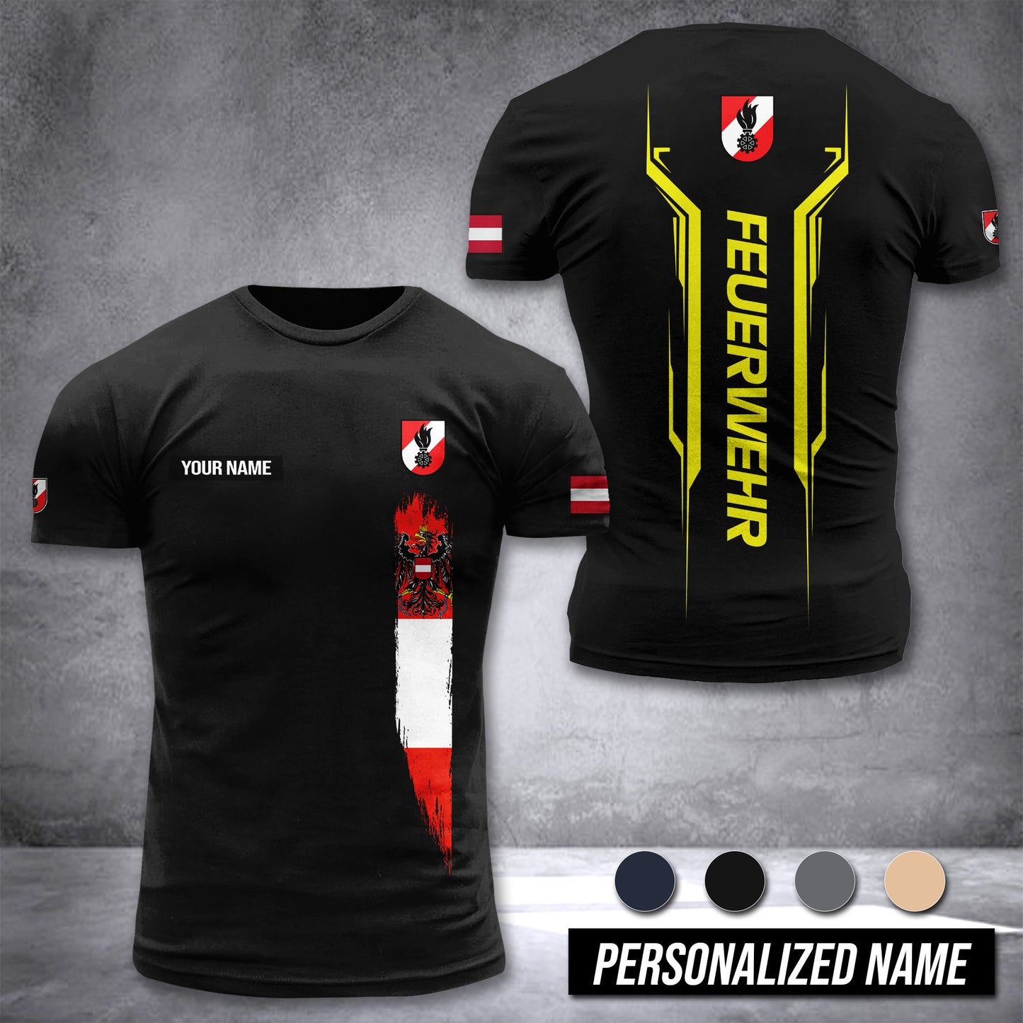 Firefighter Austria customize T-shirt nte