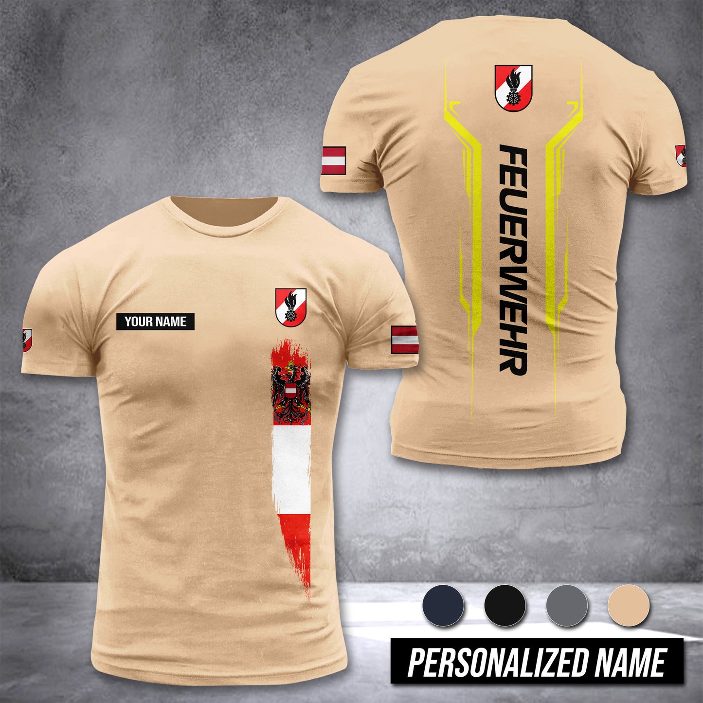Firefighter Austria customize T-shirt nte