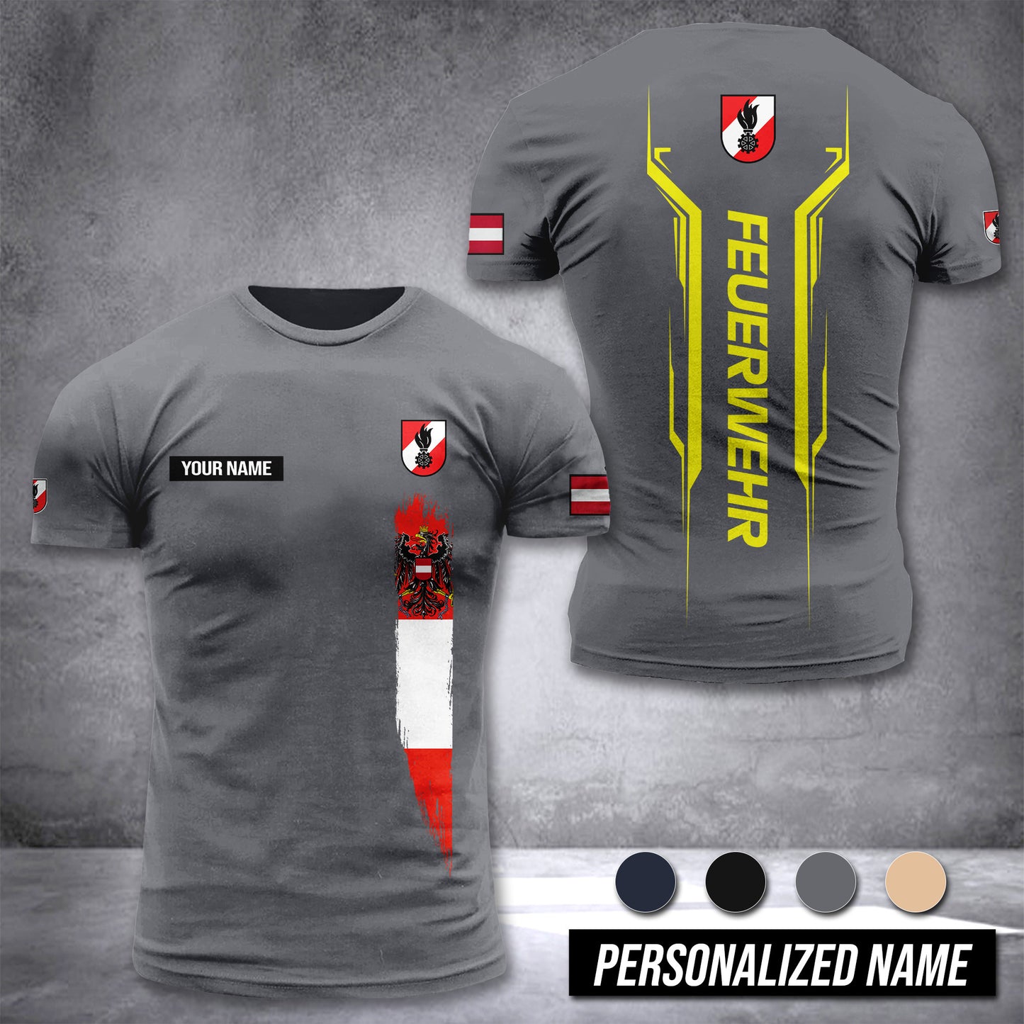 Firefighter Austria customize T-shirt nte