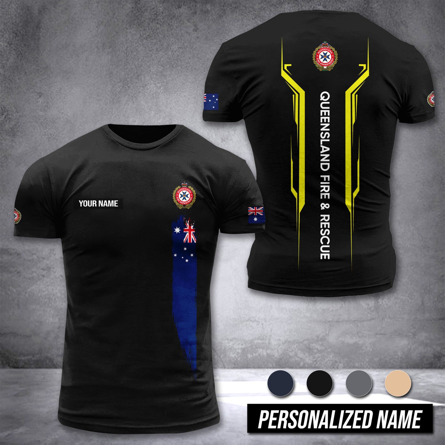 Queensland Fire And Rescue Australia customize T-shirt nte