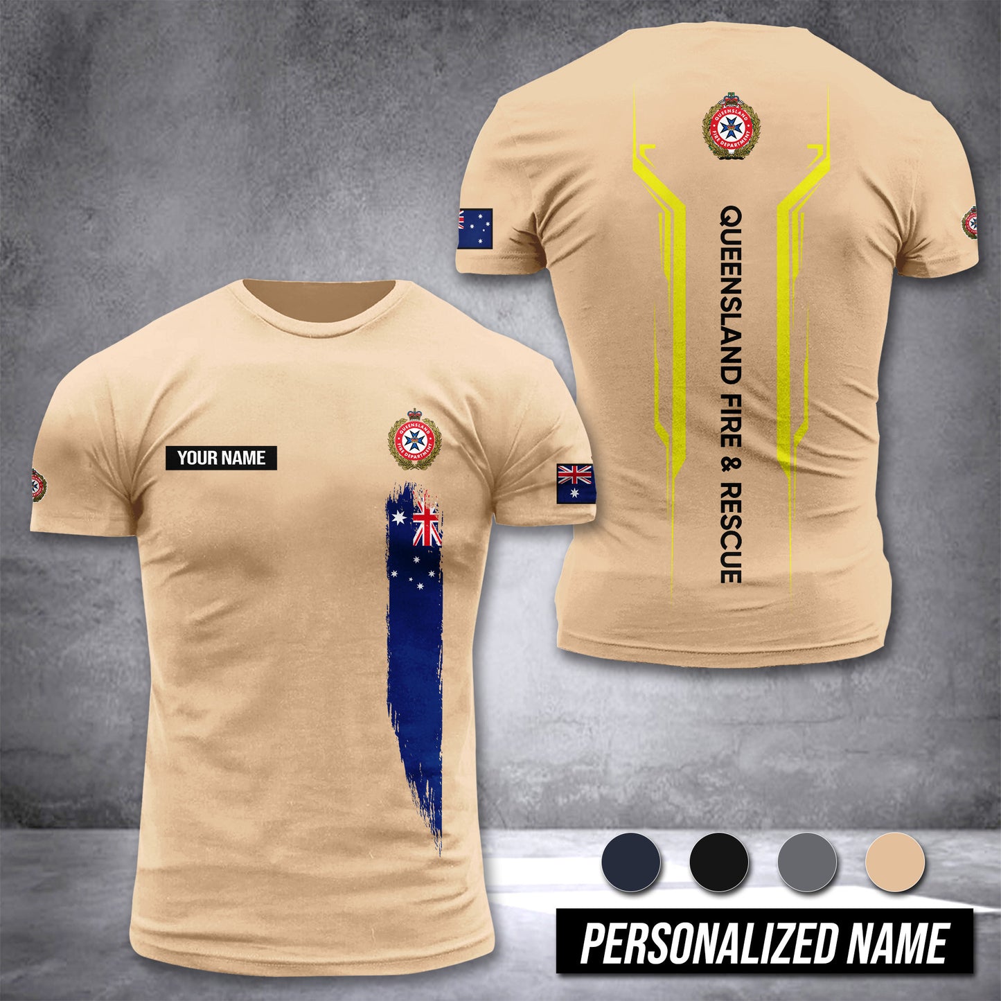 Queensland Fire And Rescue Australia customize T-shirt nte