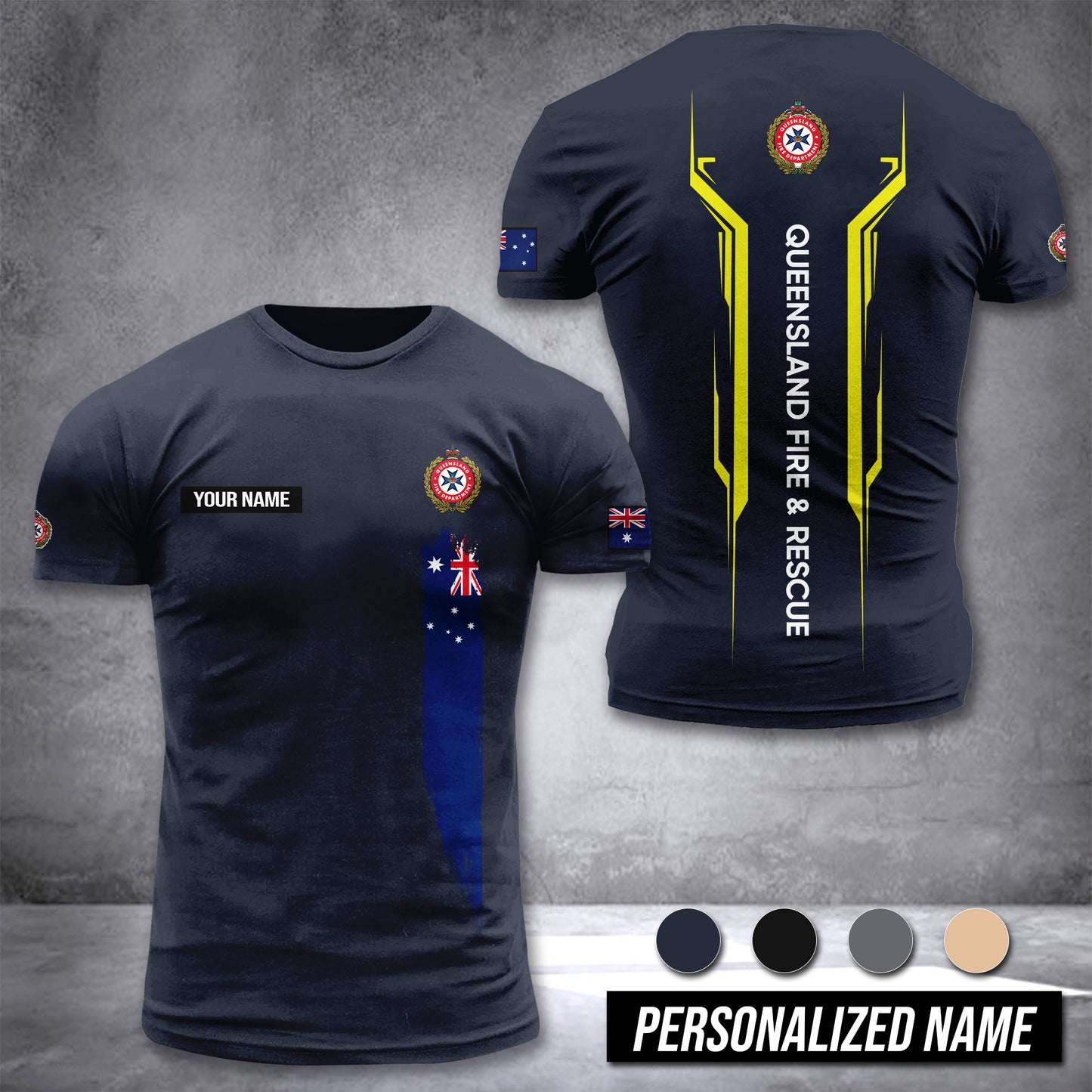 Queensland Fire And Rescue Australia customize T-shirt nte