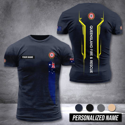 Queensland Fire And Rescue Australia customize T-shirt nte