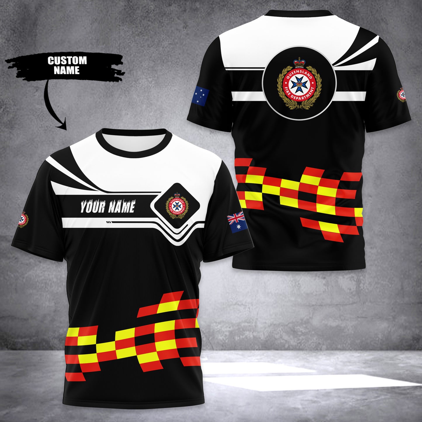 Queensland Fire And Rescue Australia customize T-shirt 3d f1f