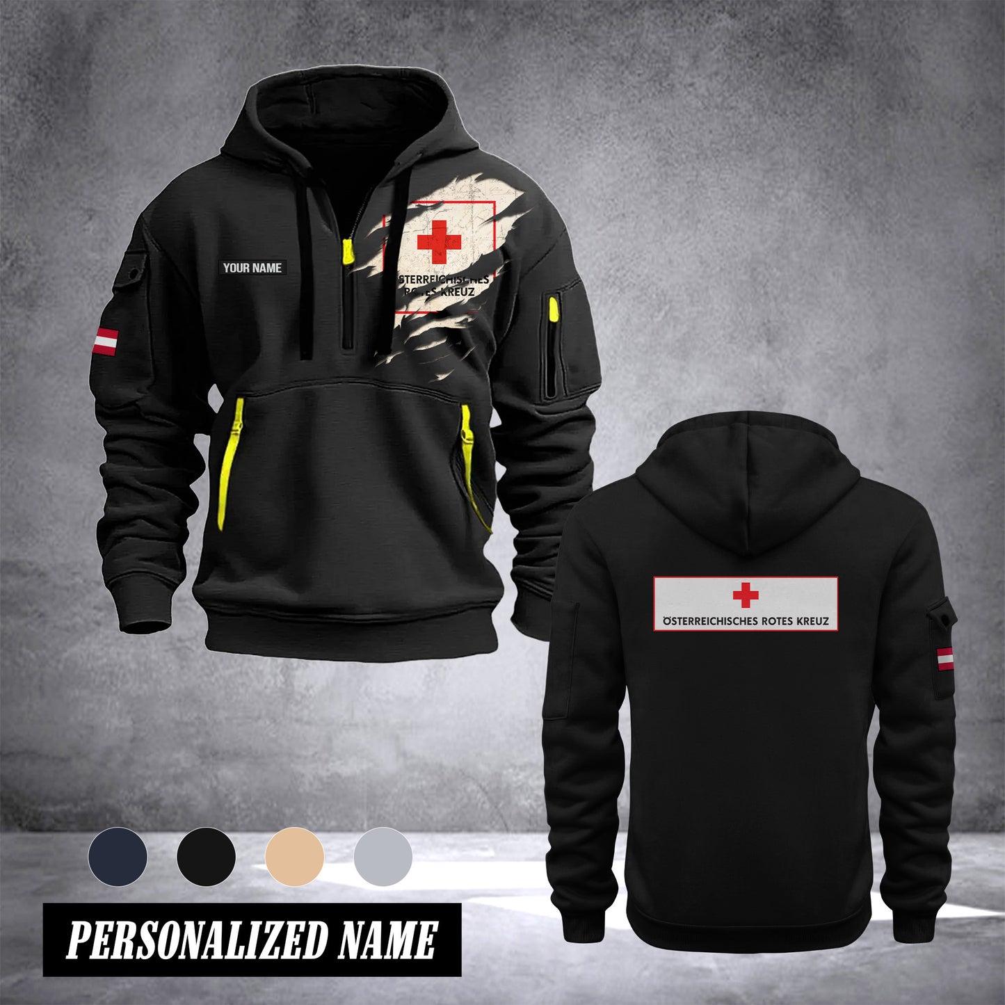 Rotes Kreuz Austria customize Hoodie Half Zipper TH