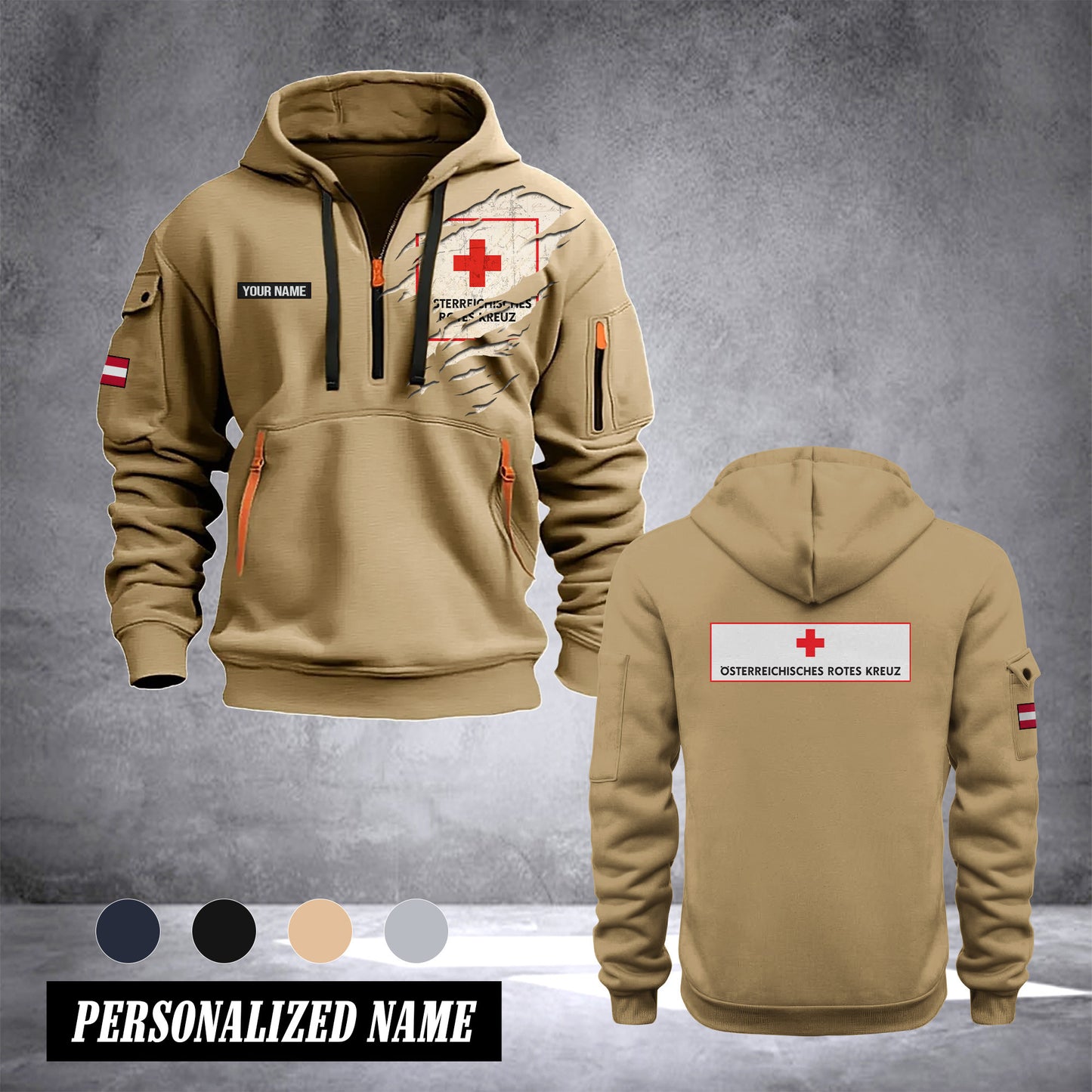 Rotes Kreuz Austria customize Hoodie Half Zipper TH