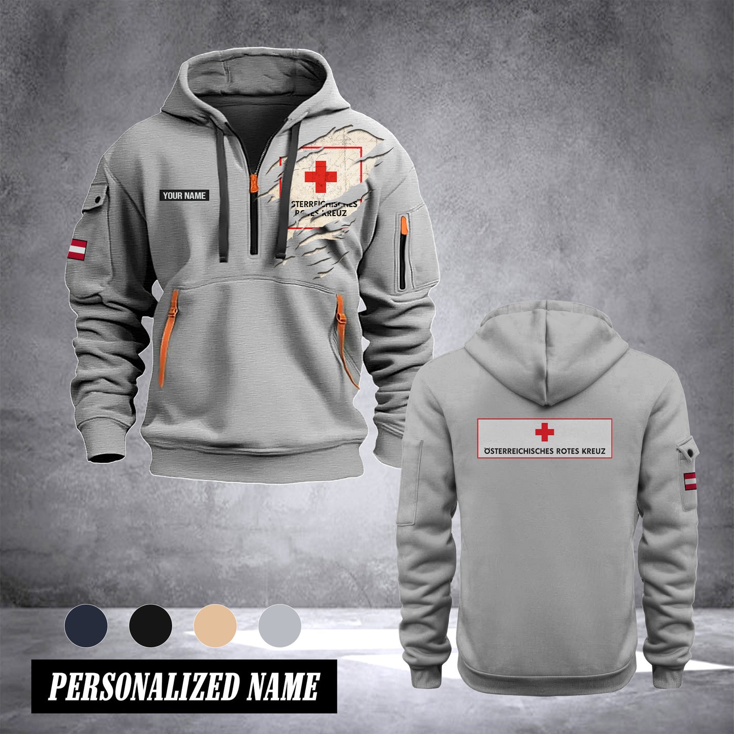 Rotes Kreuz Austria customize Hoodie Half Zipper TH