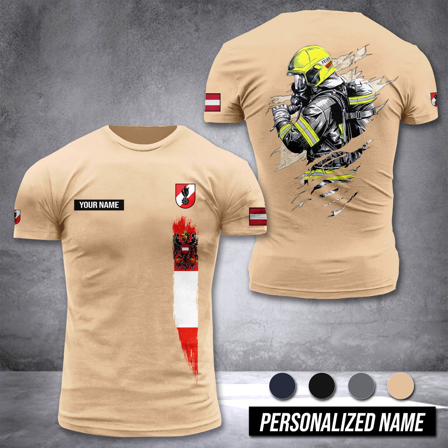 Firefighter Austria customize T-shirt 230