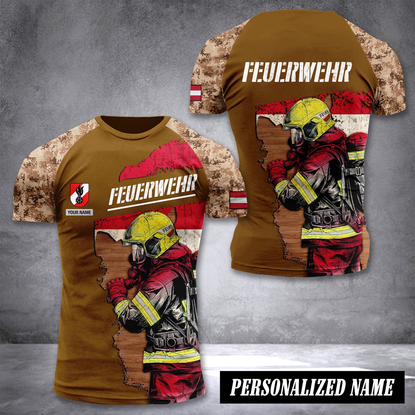 Firefighter Austria customize hoodie t shirt multicamo