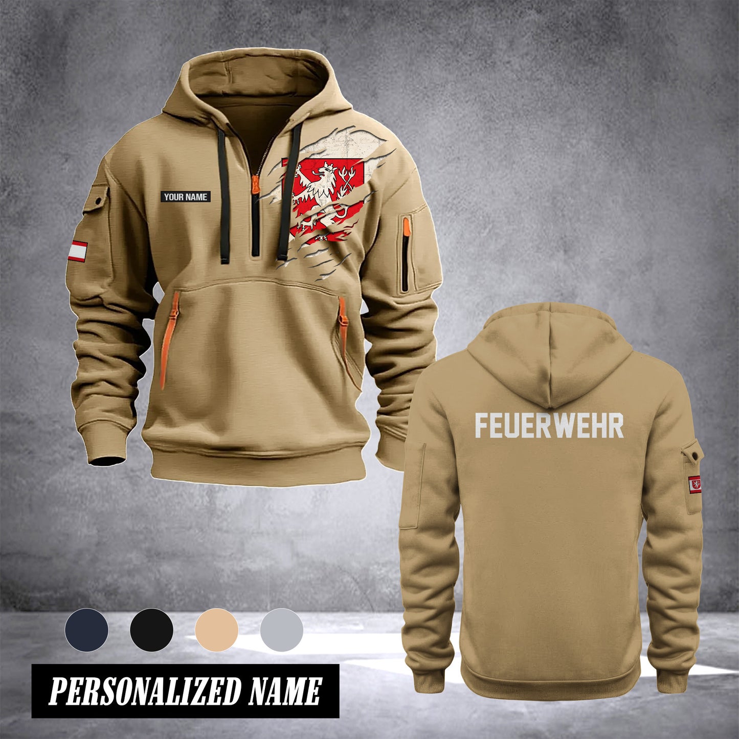 Firefighter Heinsberg Germany customize Hoodie Half Zipper TH