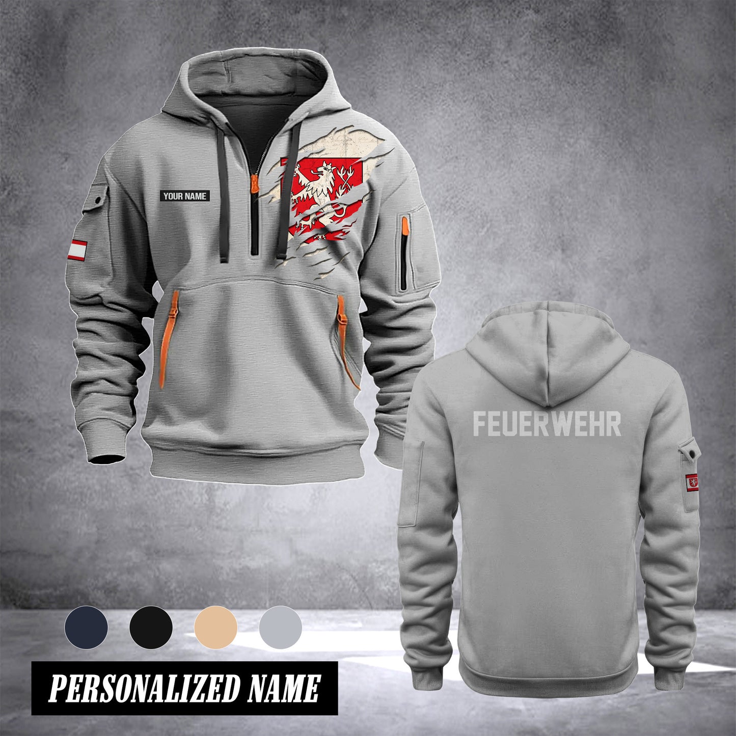 Firefighter Heinsberg Germany customize Hoodie Half Zipper TH