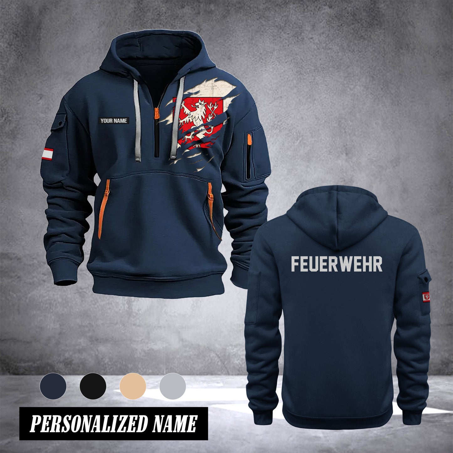 Firefighter Heinsberg Germany customize Hoodie Half Zipper TH