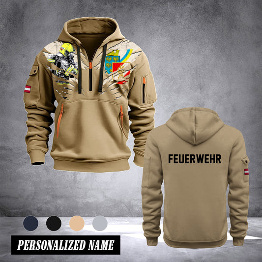 Firefighter Lower Austria customize Hoodie Half Zipper DBZ