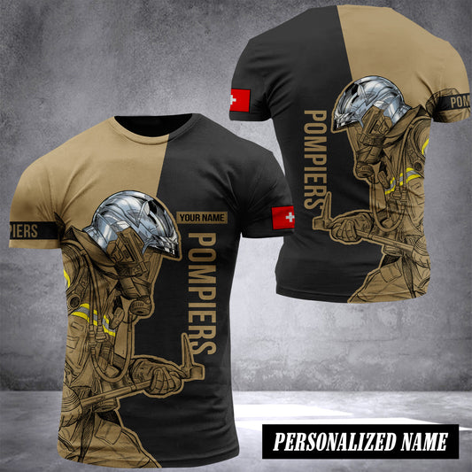 Firefighter Switzerland customize T-shirt 3d 245