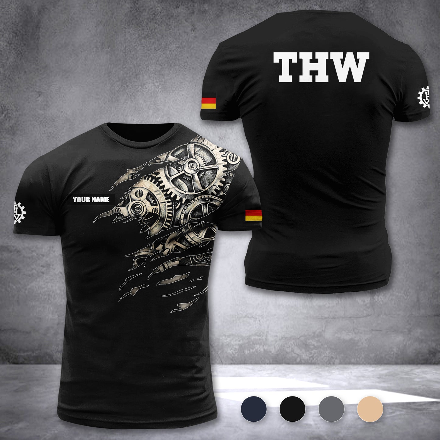 THW Germany customize T-shirt 3d CT4