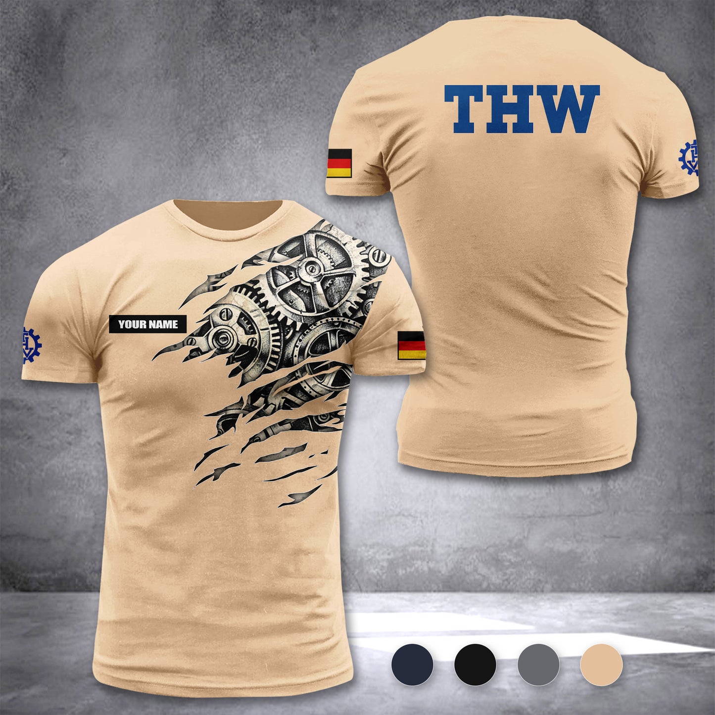THW Germany customize T-shirt 3d CT4
