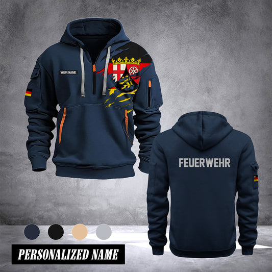 Firefighter Rhineland-Palatinate Germany customize Hoodie Half Zipper 233