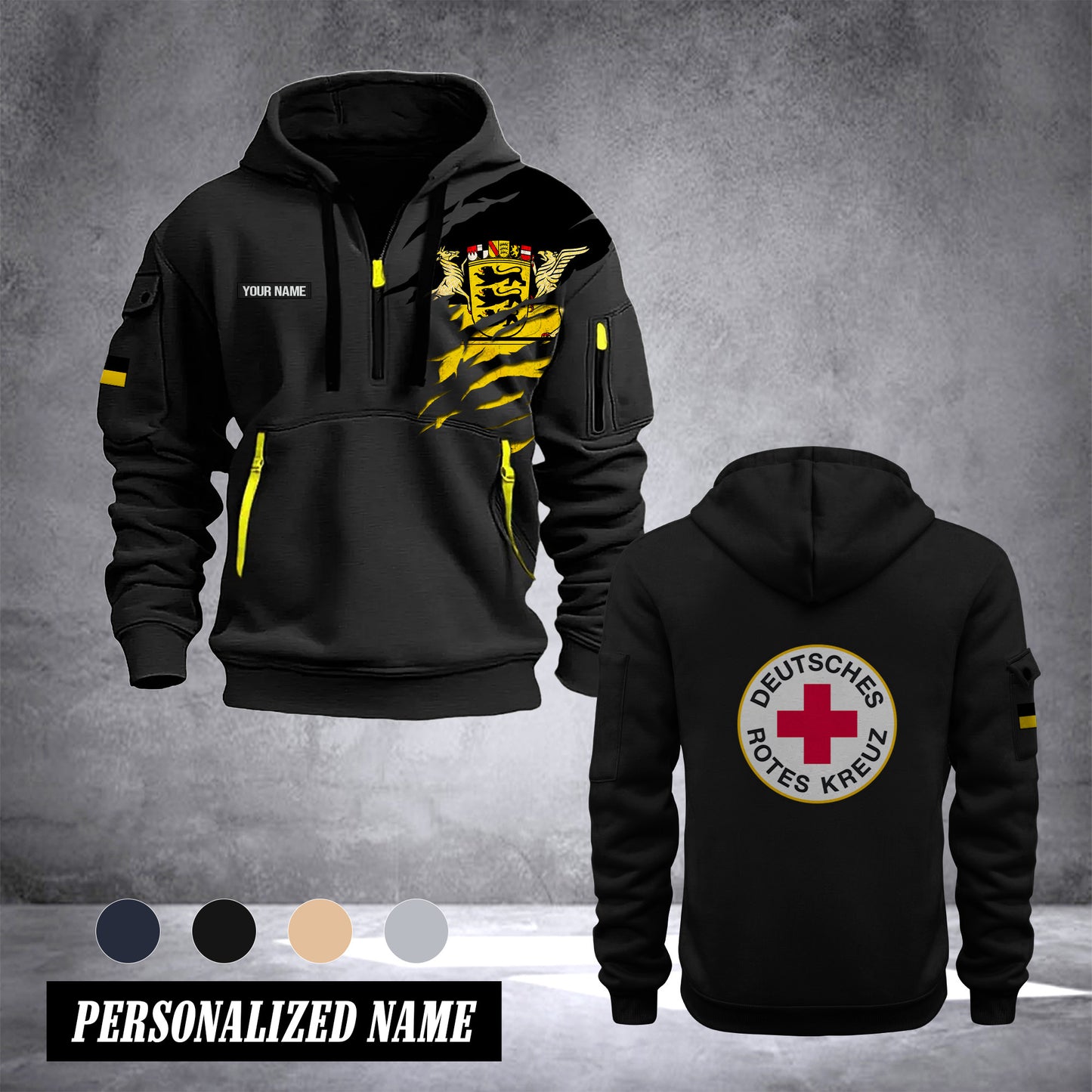 Rotes Kreuz Baden-Württemberg customize Hoodie Half Zipper NLG