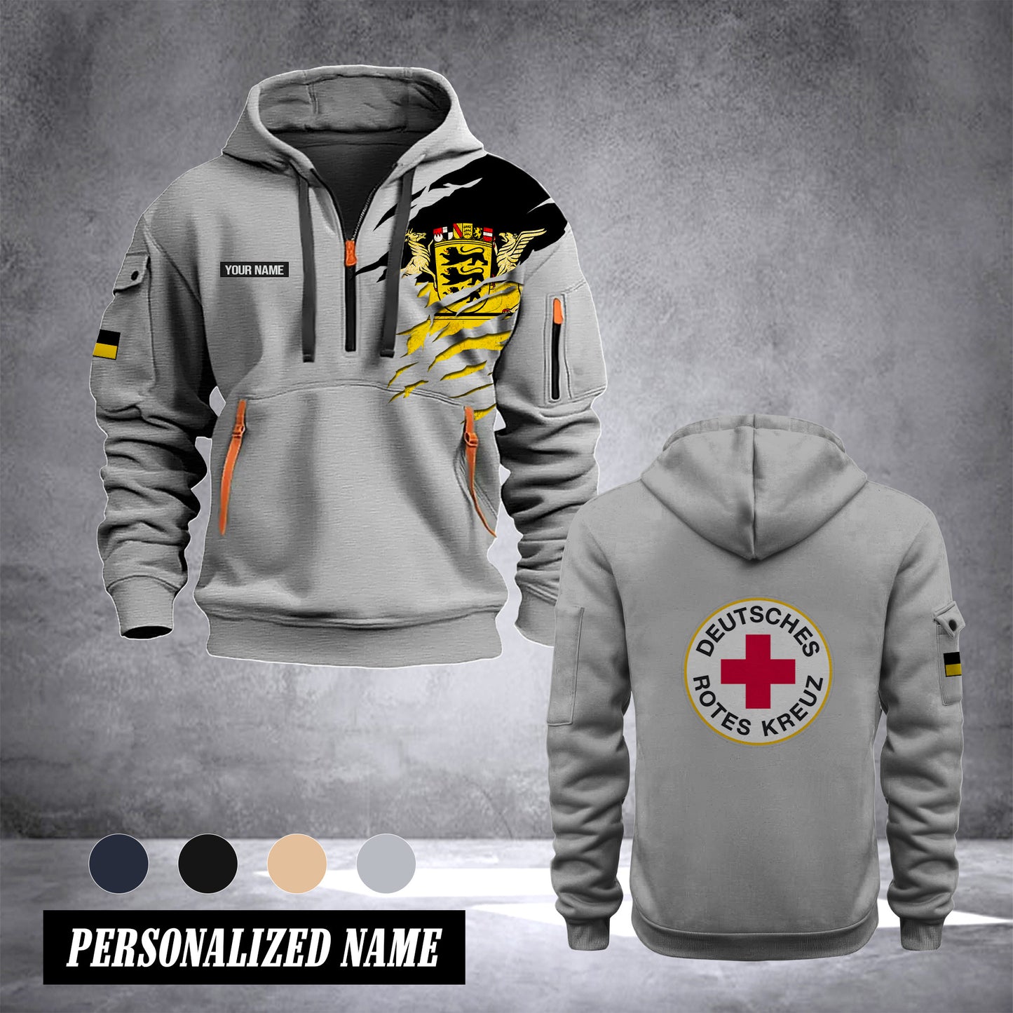 Rotes Kreuz Baden-Württemberg customize Hoodie Half Zipper NLG