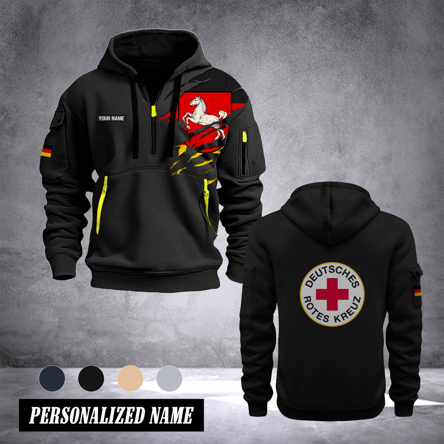 Rotes Kreuz lower saxony customize Hoodie Half Zipper NLG