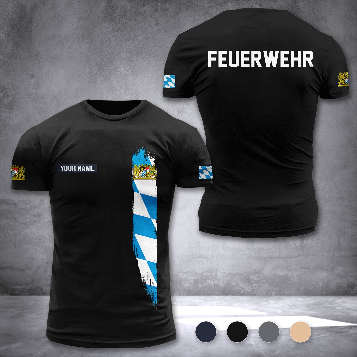 Firefighter Bavaria Germany customize T-shirt 2452