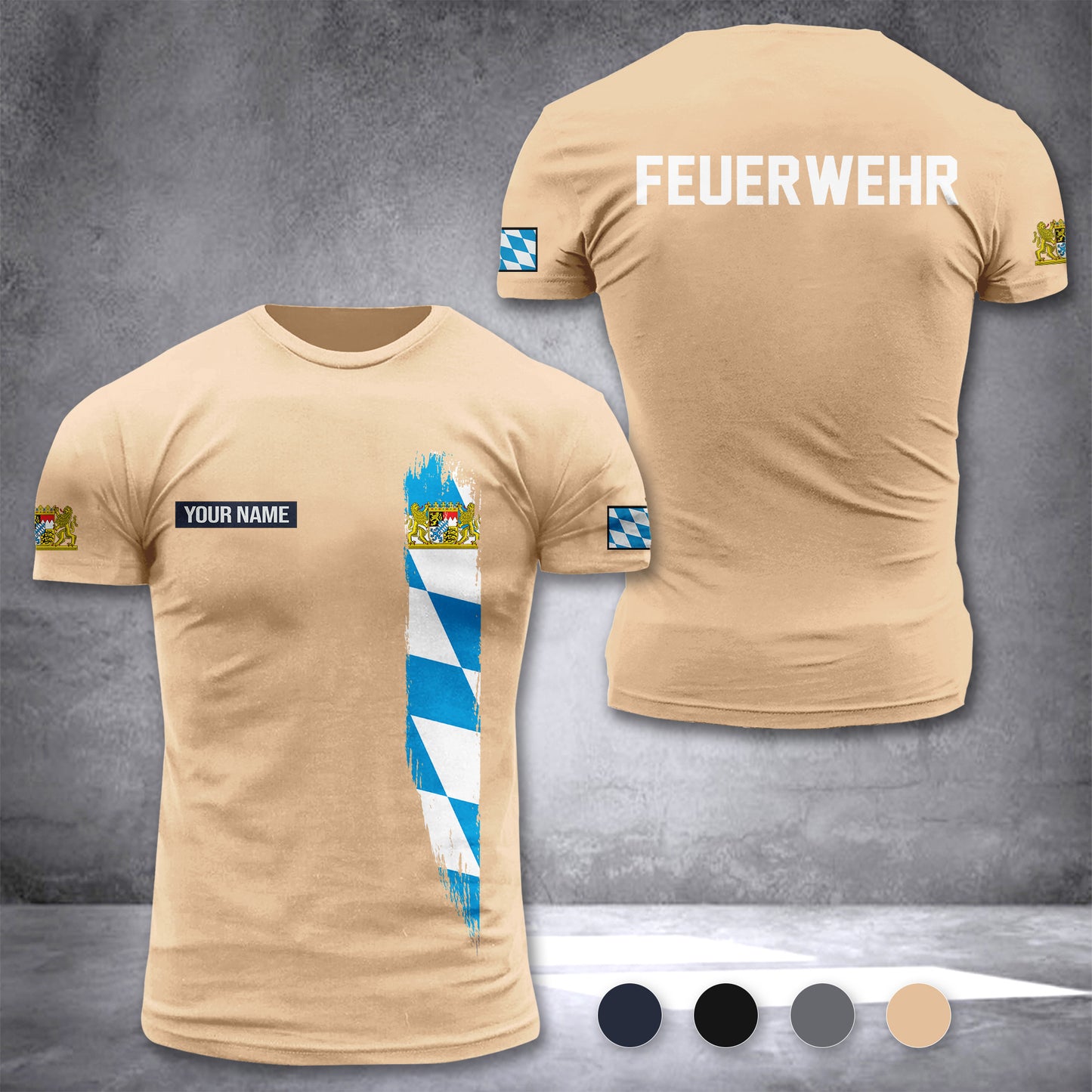Firefighter Bavaria Germany customize T-shirt 2452