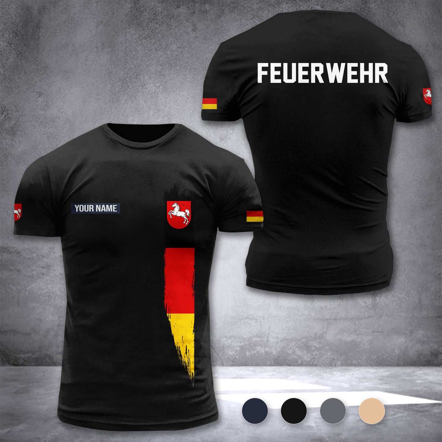 Firefighter Lower Saxony Germany customize T-shirt 2452