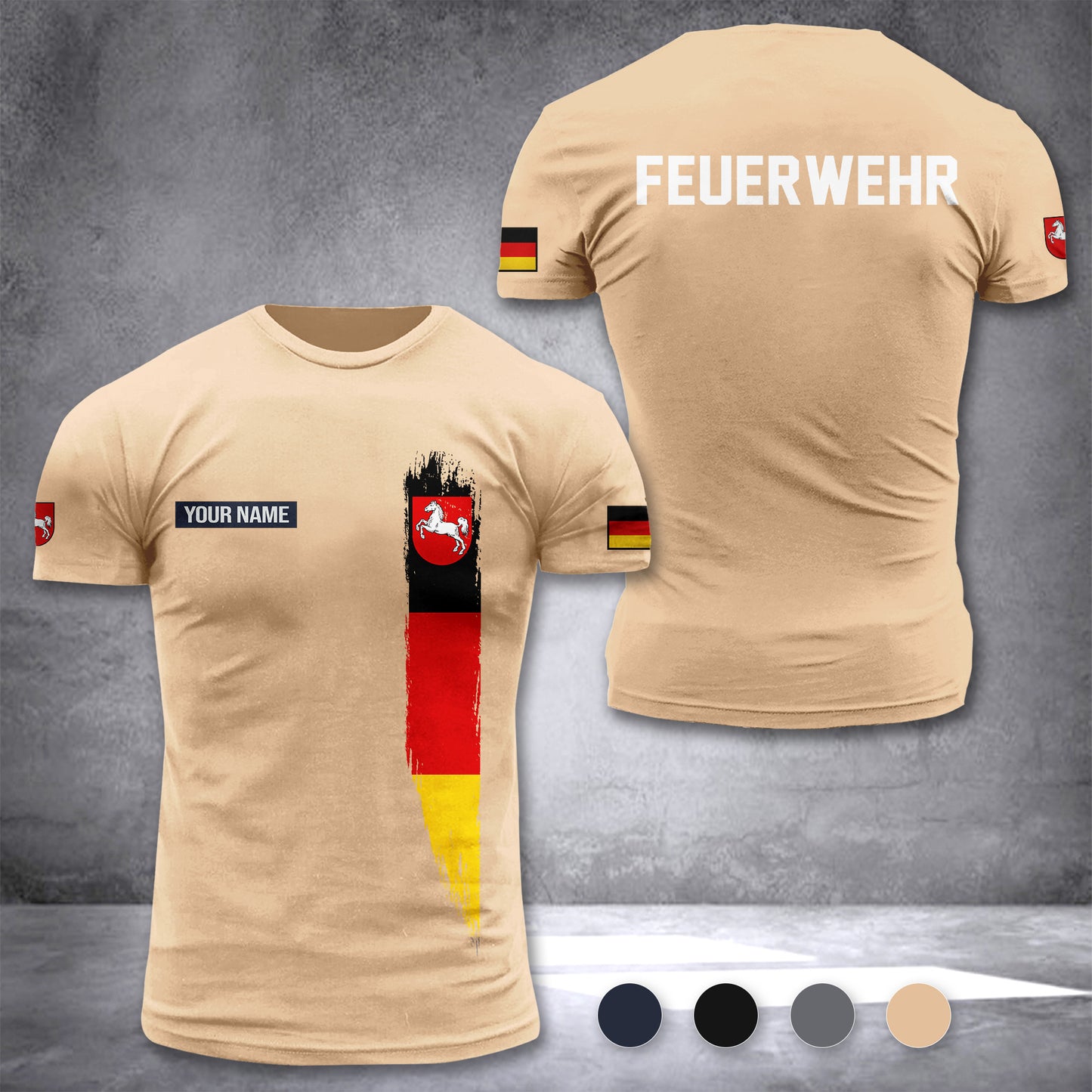 Firefighter Lower Saxony Germany customize T-shirt 2452