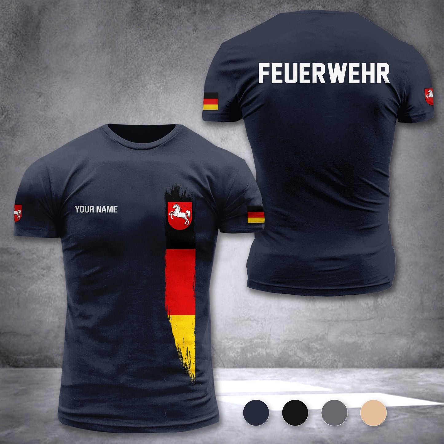 Firefighter Lower Saxony Germany customize T-shirt 2452