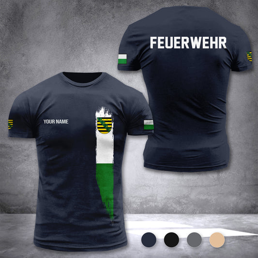 Firefighter Saxony Germany customize T-shirt 2452