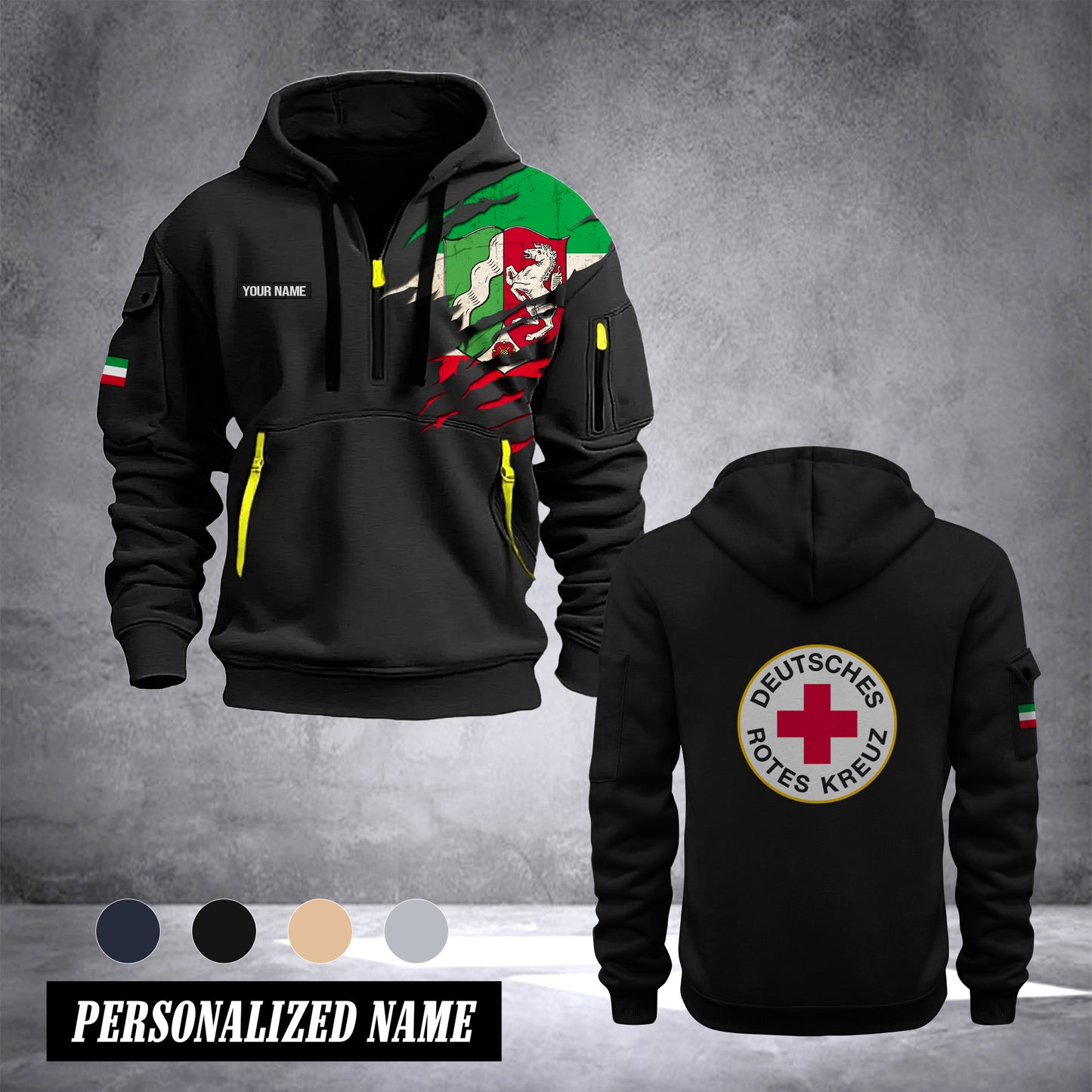 Rotes Kreuz North Rhine-Westphalia customize Hoodie Half Zipper NLG