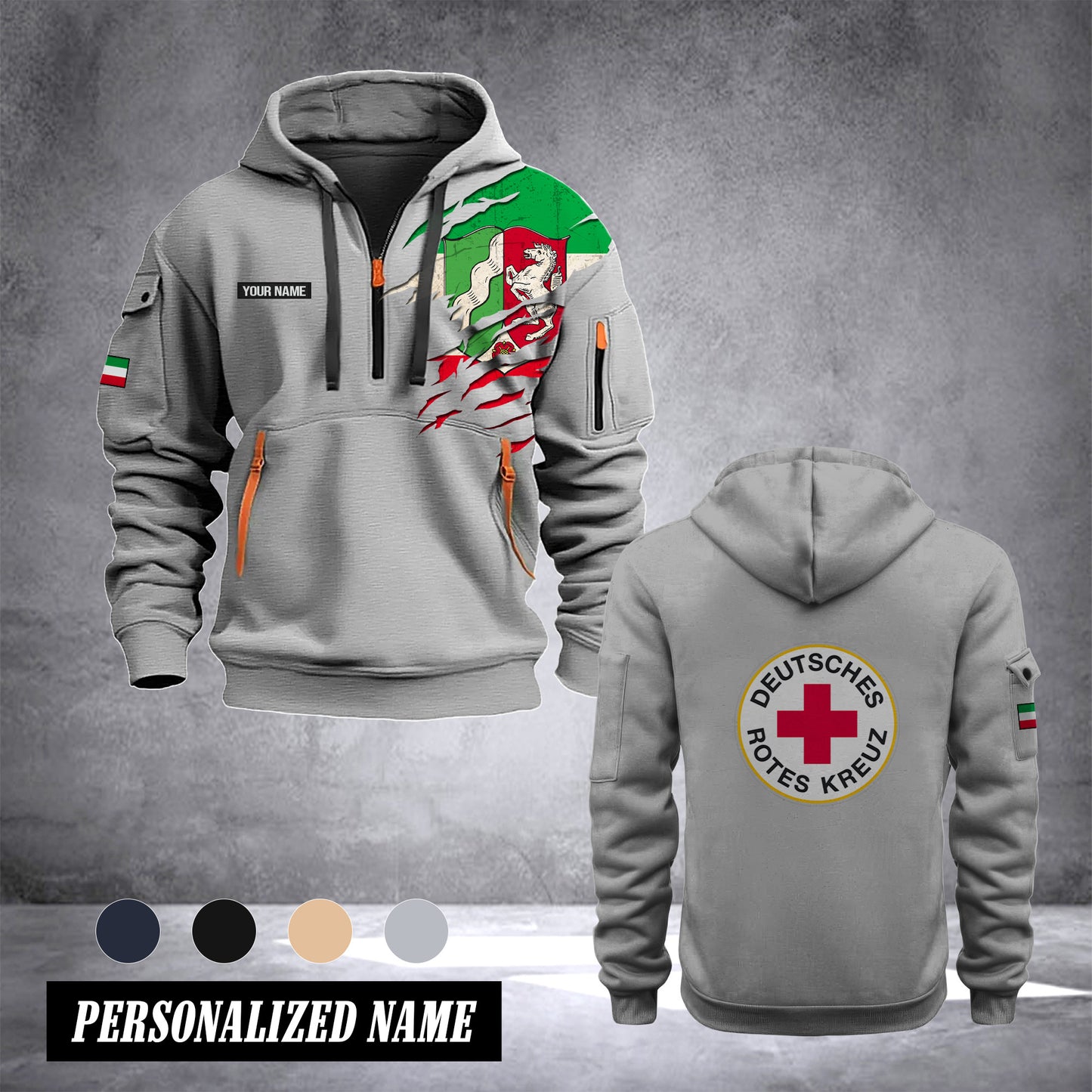 Rotes Kreuz North Rhine-Westphalia customize Hoodie Half Zipper NLG