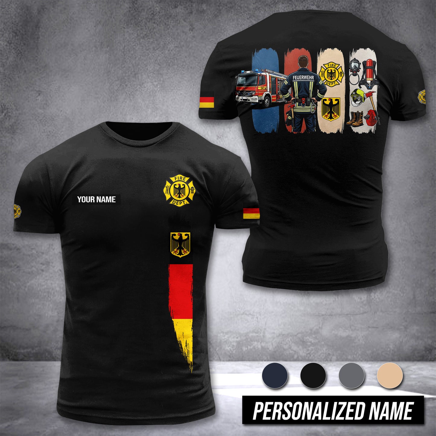 Firefighter Germany customize T-shirt 433