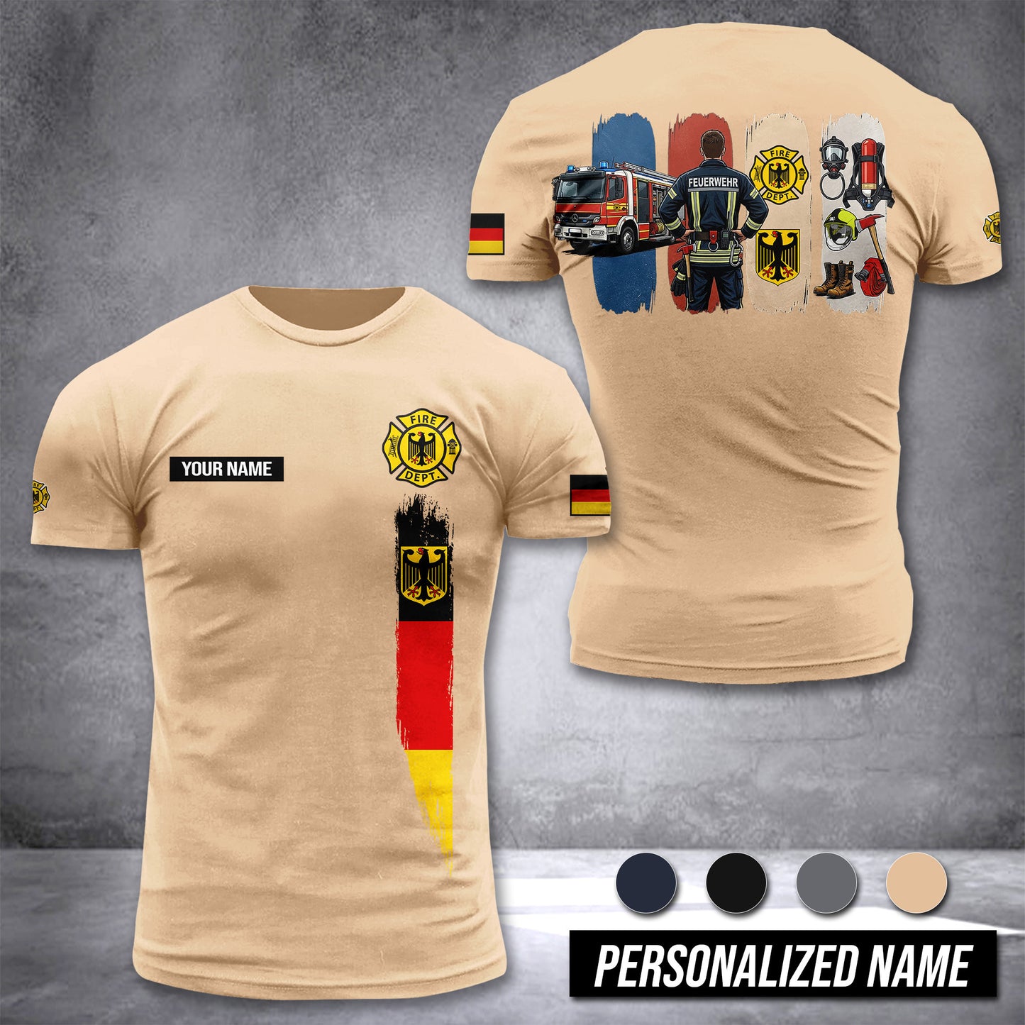 Firefighter Germany customize T-shirt 433