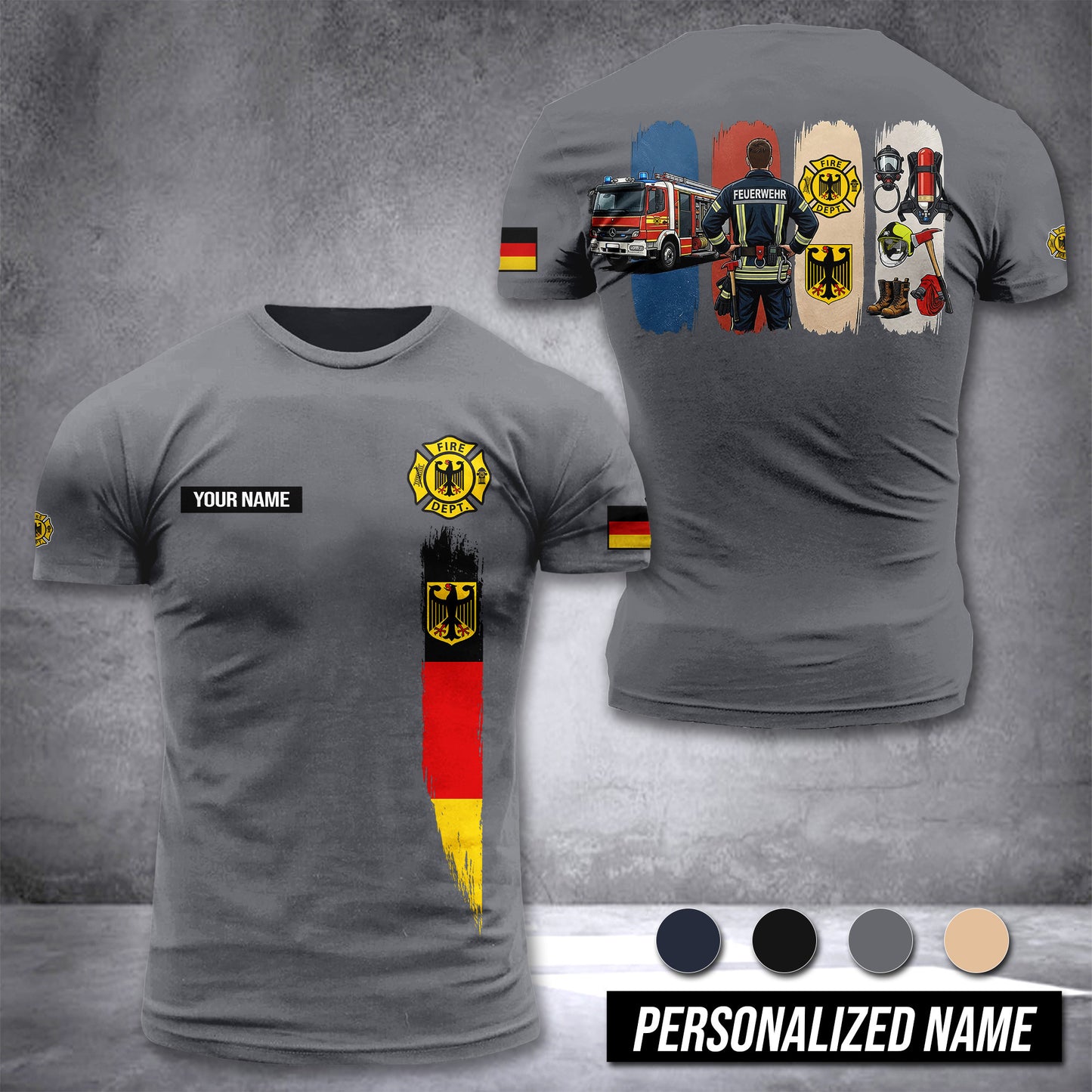 Firefighter Germany customize T-shirt 433