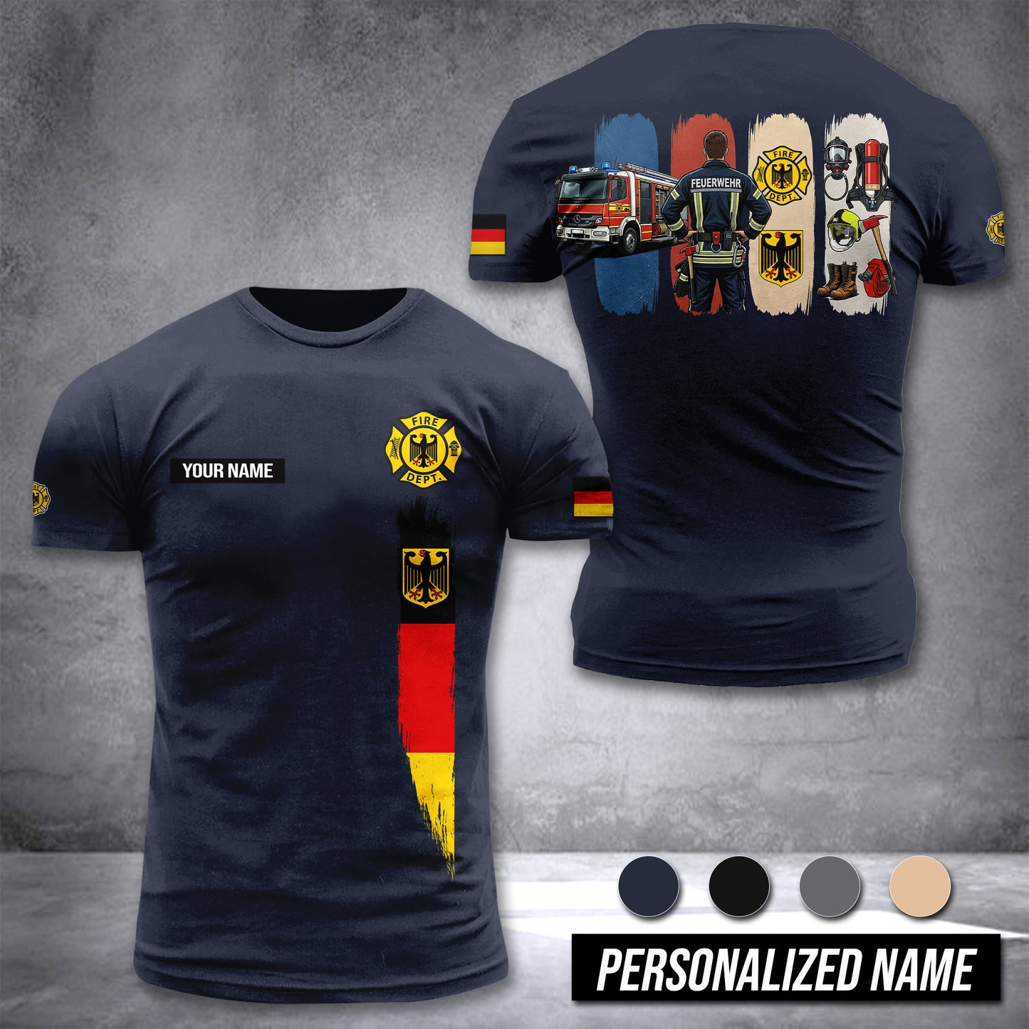 Firefighter Germany customize T-shirt 433