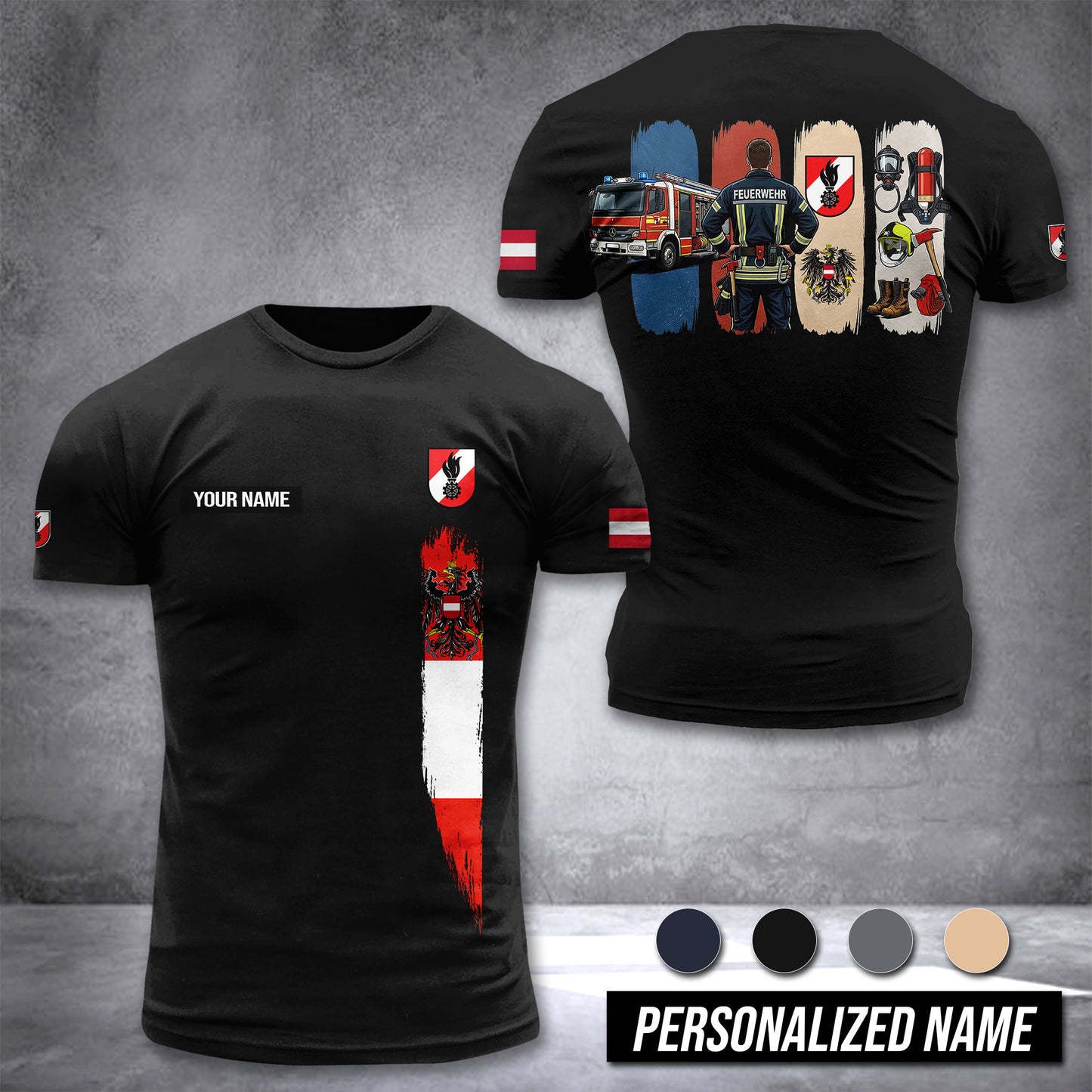 Firefighter Austria customize T-shirt 433