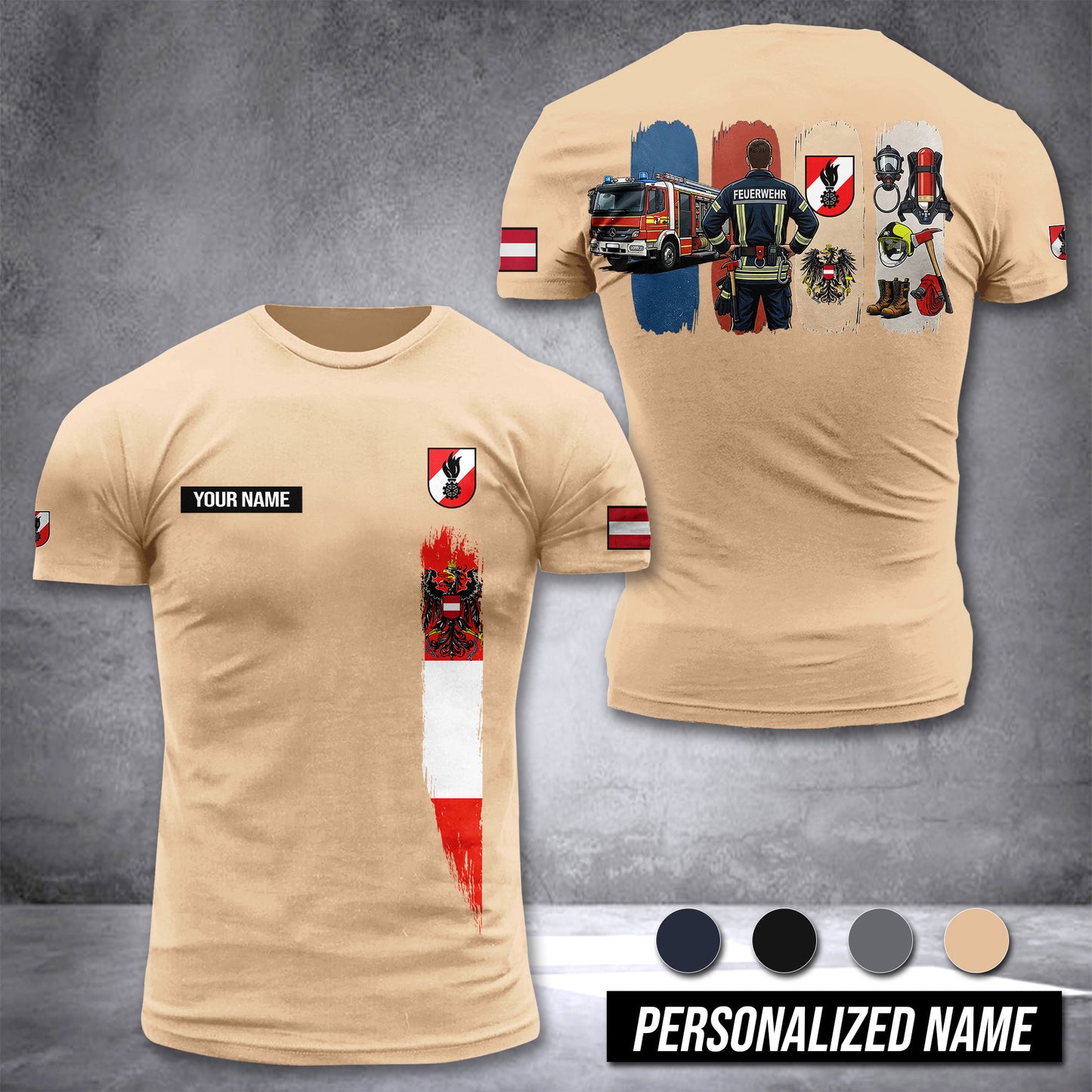 Firefighter Austria customize T-shirt 433