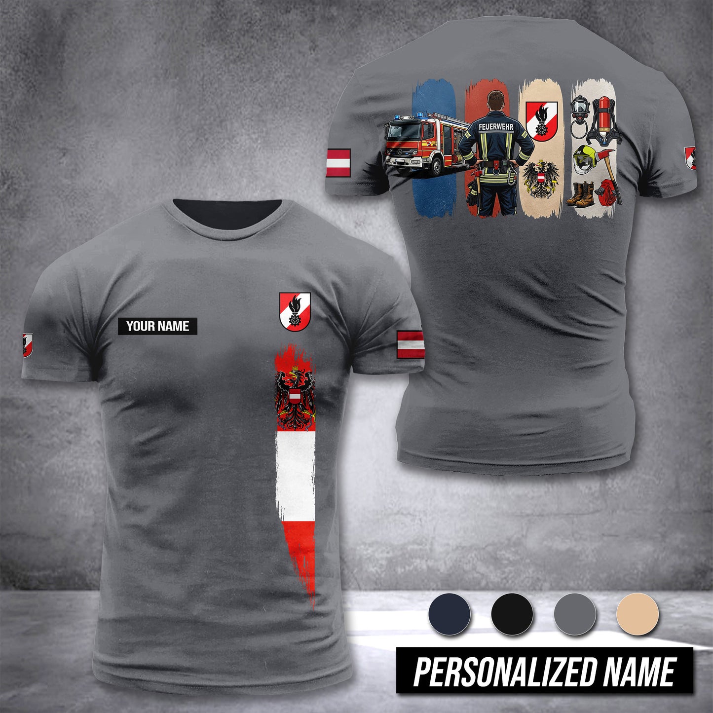 Firefighter Austria customize T-shirt 433