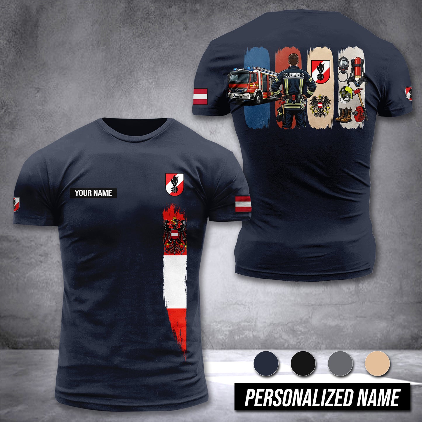 Firefighter Austria customize T-shirt 433